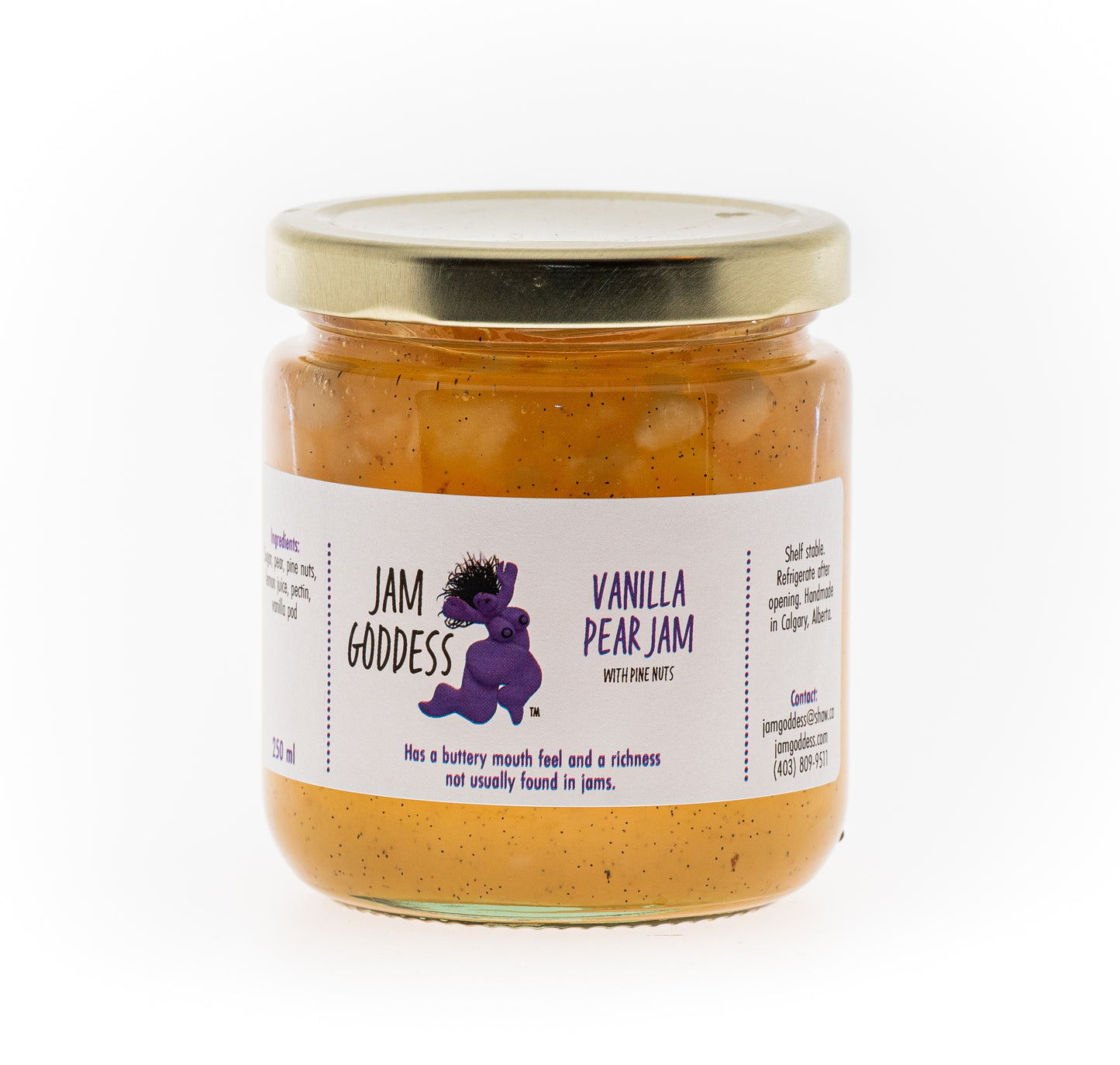 Vanilla Pear Jam with Pine Nuts