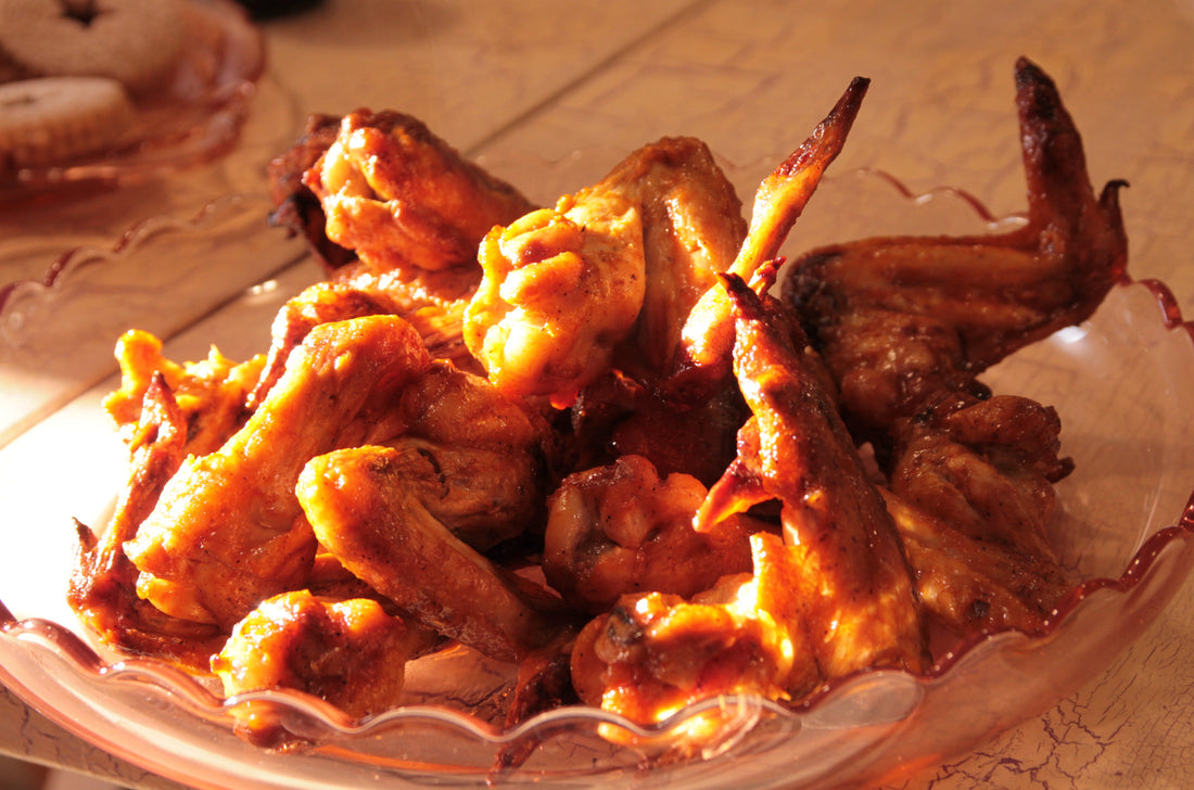 Chicken Wings with Apricot BBQ Sauce Glaze